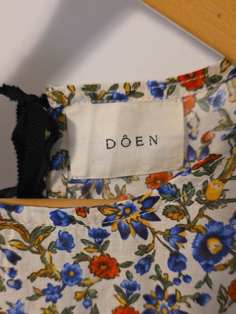 Doen Rhodia Romantic Floral Organic Cotton Midi Dress Size Medium Cottagecore - Picture 14 of 15